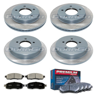 DuraGo® - Premium™ Plain Front and Rear Brake Kit with Semi-Metallic Pads