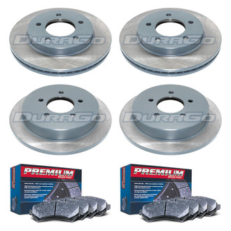 DuraGo® - Premium™ Plain Front and Rear Brake Kit with Semi-Metallic Pads