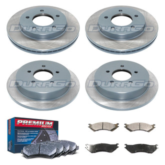 DuraGo® - Premium™ Plain Front and Rear Brake Kit with Semi-Metallic Pads