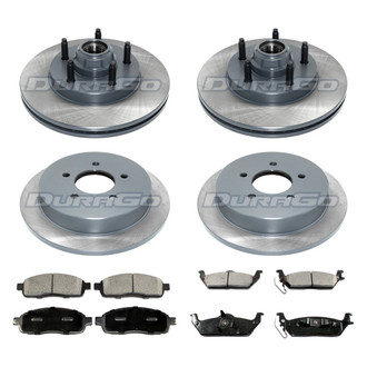 DuraGo® - Premium™ Plain Front and Rear Brake Kit with Semi-Metallic Pads