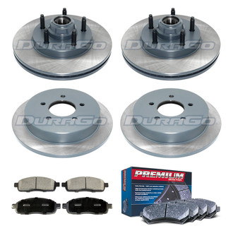 DuraGo® - Premium™ Plain Front and Rear Brake Kit with Semi-Metallic Pads