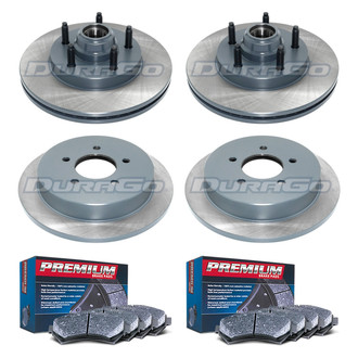 DuraGo® - Premium™ Plain Front and Rear Brake Kit with Semi-Metallic Pads