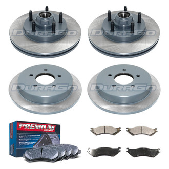 DuraGo® - Premium™ Plain Front and Rear Brake Kit with Semi-Metallic Pads
