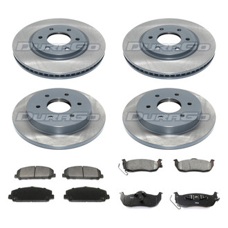 DuraGo® - Premium 1-Piece Plain Brake Kit with Semi-Metallic Brake Pads