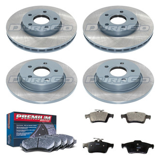 DuraGo® - Premium™ Plain Front and Rear Brake Kit with Semi-Metallic Pads