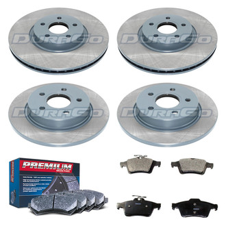 DuraGo® - Premium™ Plain Front and Rear Brake Kit with Semi-Metallic Pads
