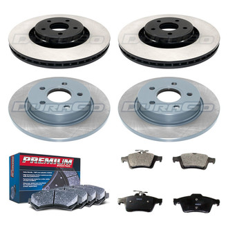DuraGo® - Premium™ Plain Front and Rear Brake Kit with Semi-Metallic Pads
