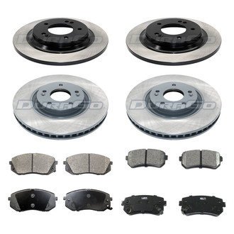 DuraGo® - Premium 1-Piece Plain Brake Kit with Semi-Metallic Brake Pads