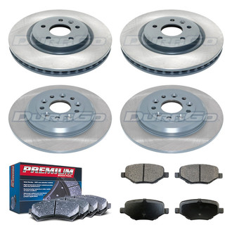 DuraGo® - Premium™ Plain Front and Rear Brake Kit with Semi-Metallic Pads