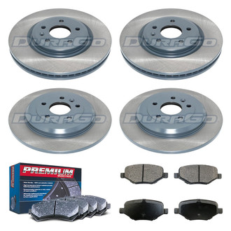 DuraGo® - Premium™ Plain Front and Rear Brake Kit with Semi-Metallic Pads