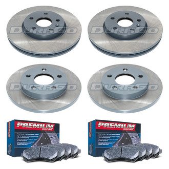 DuraGo® - Premium™ Plain Front and Rear Brake Kit with Semi-Metallic Pads