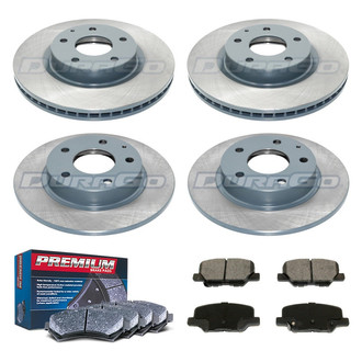 DuraGo® - Premium™ Plain Front and Rear Brake Kit with Semi-Metallic Pads