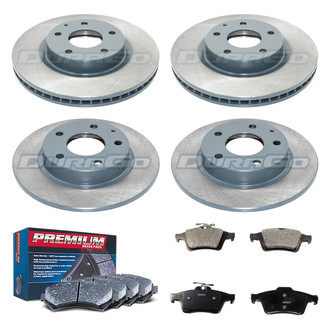 DuraGo® - Premium™ Plain Front and Rear Brake Kit with Semi-Metallic Pads