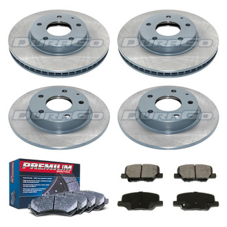 DuraGo® - Premium™ Plain Front and Rear Brake Kit with Semi-Metallic Pads