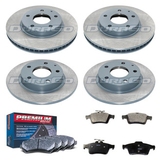 DuraGo® - Premium™ Plain Front and Rear Brake Kit with Semi-Metallic Pads