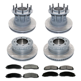 DuraGo® - Premium 1-Piece Plain Brake Kit with Semi-Metallic Brake Pads