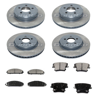 DuraGo® - Premium 1-Piece Plain Brake Kit with Semi-Metallic Brake Pads