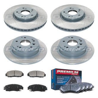 DuraGo® - Premium™ Plain Front and Rear Brake Kit with Semi-Metallic Pads