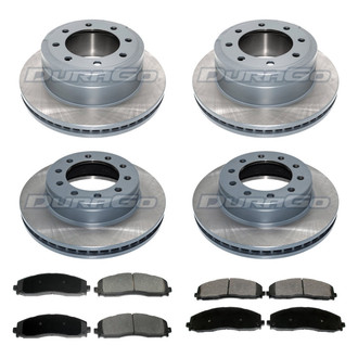 DuraGo® - Premium™ Plain Front and Rear Brake Kit with Semi-Metallic Pads