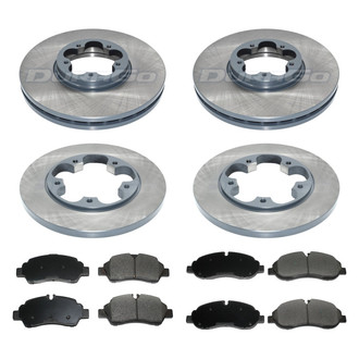 DuraGo® - Premium 1-Piece Plain Brake Kit with Semi-Metallic Brake Pads