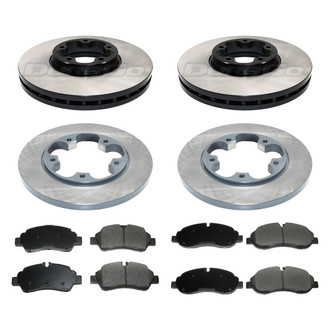 DuraGo® - Premium™ Plain Front and Rear Brake Kit with Semi-Metallic Pads