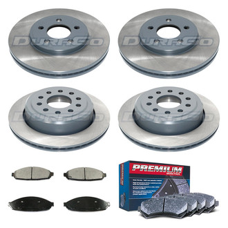 DuraGo® - Premium™ Plain Front and Rear Brake Kit with Semi-Metallic Pads