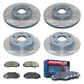 DuraGo® - Premium™ Plain Front and Rear Brake Kit with Semi-Metallic Pads