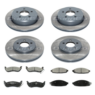 DuraGo® - Premium 1-Piece Plain Brake Kit with Semi-Metallic Brake Pads
