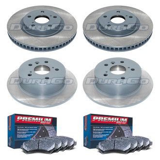 DuraGo® - Premium™ Plain Front and Rear Brake Kit with Semi-Metallic Pads