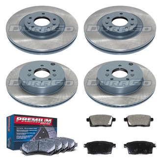 DuraGo® - Premium™ Plain Front and Rear Brake Kit with Semi-Metallic Pads