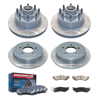 DuraGo® - Premium™ Plain Front and Rear Brake Kit with Semi-Metallic Pads