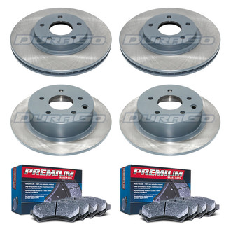DuraGo® - Premium™ Plain Front and Rear Brake Kit with Semi-Metallic Pads