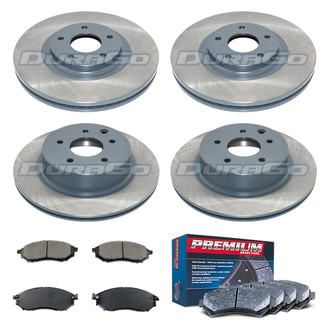 DuraGo® - Premium™ Plain Front and Rear Brake Kit with Semi-Metallic Pads