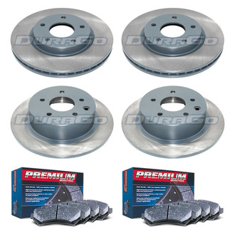 DuraGo® - Premium 1-Piece Plain Brake Kit with Semi-Metallic Brake Pads