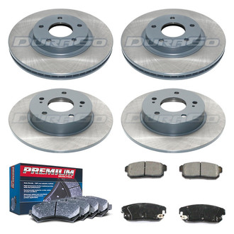 DuraGo® - Premium™ Plain Front and Rear Brake Kit with Semi-Metallic Pads