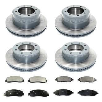 DuraGo® - Premium™ Plain Front and Rear Brake Kit with Semi-Metallic Pads
