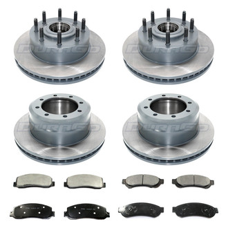 DuraGo® - Premium™ Plain Front and Rear Brake Kit with Semi-Metallic Pads