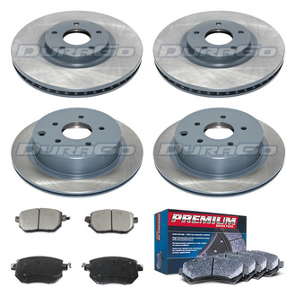 DuraGo® - Premium™ Plain Front and Rear Brake Kit with Semi-Metallic Pads