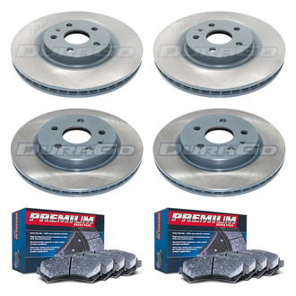DuraGo® - Premium 1-Piece Plain Brake Kit with Semi-Metallic Brake Pads