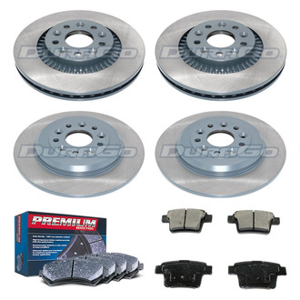DuraGo® - Premium™ Plain Front and Rear Brake Kit with Semi-Metallic Pads