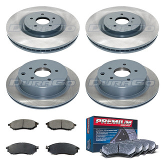 DuraGo® - Premium™ Plain Front and Rear Brake Kit with Semi-Metallic Pads
