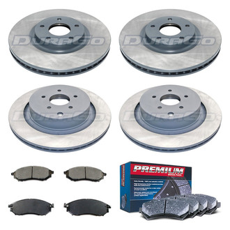 DuraGo® - Premium™ Plain Front and Rear Brake Kit with Semi-Metallic Pads
