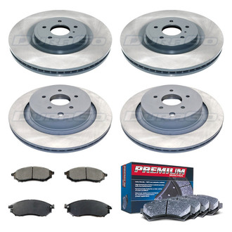 DuraGo® - Premium™ Plain Front and Rear Brake Kit with Semi-Metallic Pads