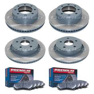DuraGo® - Premium™ Plain Front and Rear Brake Kit with Semi-Metallic Pads