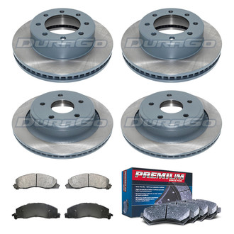 DuraGo® - Premium™ Plain Front and Rear Brake Kit with Semi-Metallic Pads