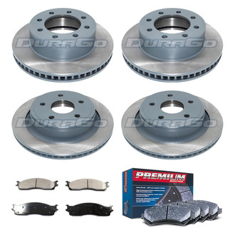 DuraGo® - Premium™ Plain Front and Rear Brake Kit with Semi-Metallic Pads
