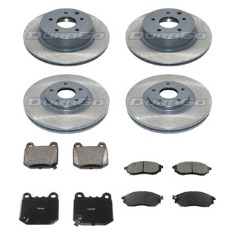 DuraGo® - Premium 1-Piece Plain Brake Kit with Semi-Metallic Brake Pads