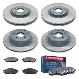 DuraGo® - Premium™ Plain Front and Rear Brake Kit with Semi-Metallic Pads