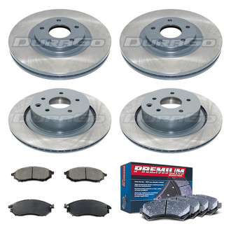 DuraGo® - Premium™ Plain Front and Rear Brake Kit with Semi-Metallic Pads