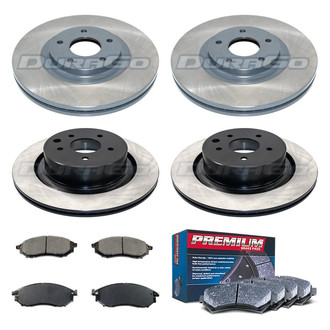 DuraGo® - Premium™ Plain Front and Rear Brake Kit with Semi-Metallic Pads